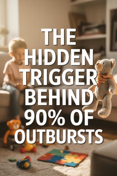 Childs emotional outbursts linked to hidden triggers in cozy, play-filled family living room.