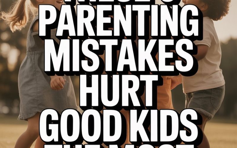 Happy children playing outdoors highlighting parenting mistakes that hurt kids emotionally.