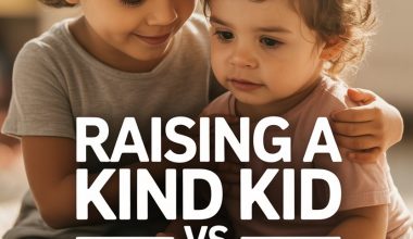 Children demonstrating kindness and empathy in a warm, nurturing family setting.