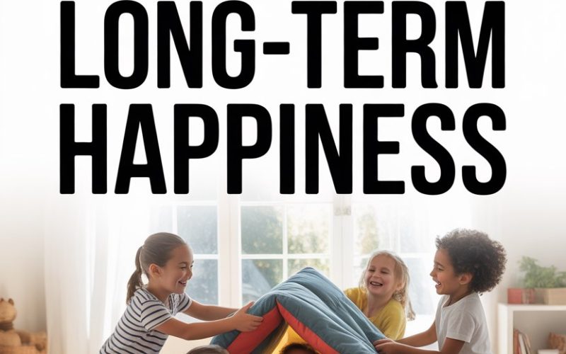 Children building a cozy fort with cushions, promoting happiness and teamwork in indoor play.