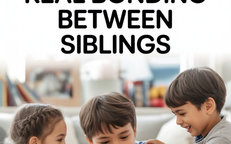 Children building colorful Lego tower together, playing, bonding, and sharing in a cozy playroom.