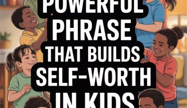 Children celebrating self-worth with inspiring words and creative activities in a cozy, joyful classroom.