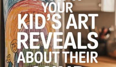 Child’s colorful drawing on refrigerator reveals insights into their emotions and inner thoughts.