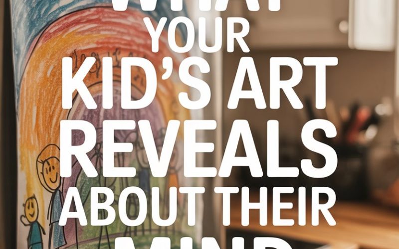 Child’s colorful drawing on refrigerator reveals insights into their emotions and inner thoughts.