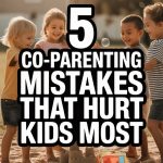 Children playing outdoors, highlighting co-parenting mistakes that can harm kids emotional well-being.