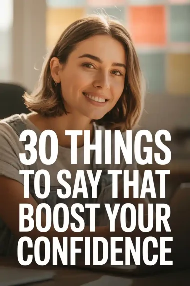 Young woman smiling with confident expression, promoting self-esteem with confidence-boosting phrases.