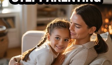 Mother and daughter sharing a loving moment in a cozy, family-focused blended family setting.