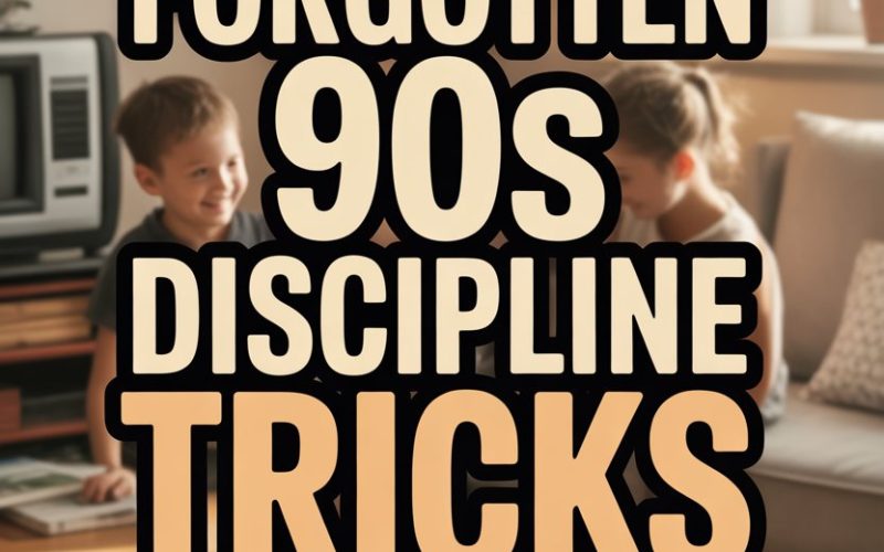 Cozy 90s family discipline tips in a warm living room with children and vintage decor.