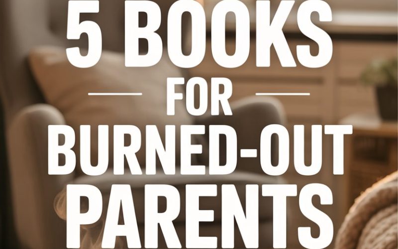 Cozy reading ideas for stressed parents enjoying relaxing books with coffee in a warm living room.