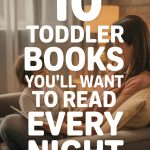 Cozy toddler bedtime reading scene with parent, child, warm lighting, and inviting home atmosphere.