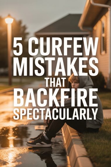 Teen boy reflecting at sunset on curfew mistakes and their consequences in a suburban neighborhood.