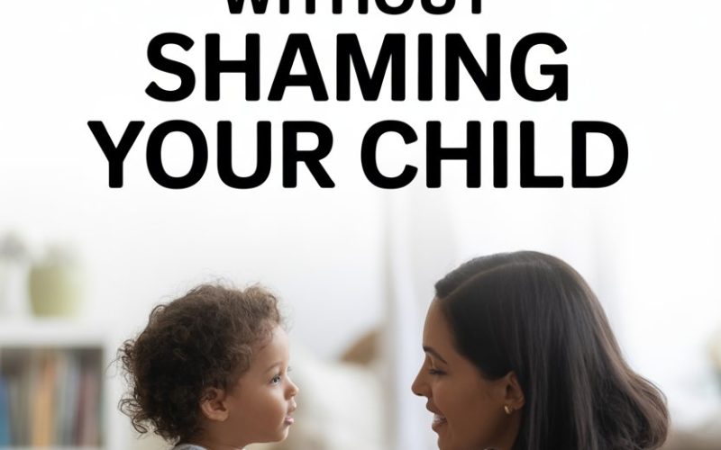 Mother and child sharing a caring moment, promoting discipline without shaming in positive parenting.