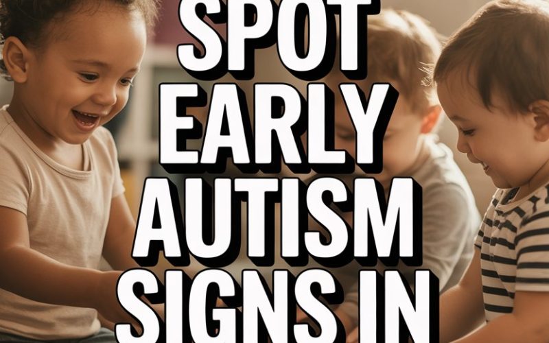 Children playing with colorful blocks, highlighting early autism signs in toddlers.