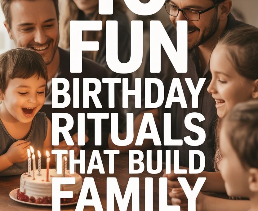 Happy family celebrating a birthday with cake, candles, and joyful bonding moments.