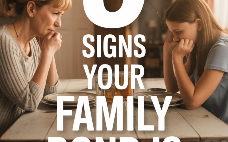 Signs of unhealthy family bonds: emotional disconnect between mother and daughter at dinner.