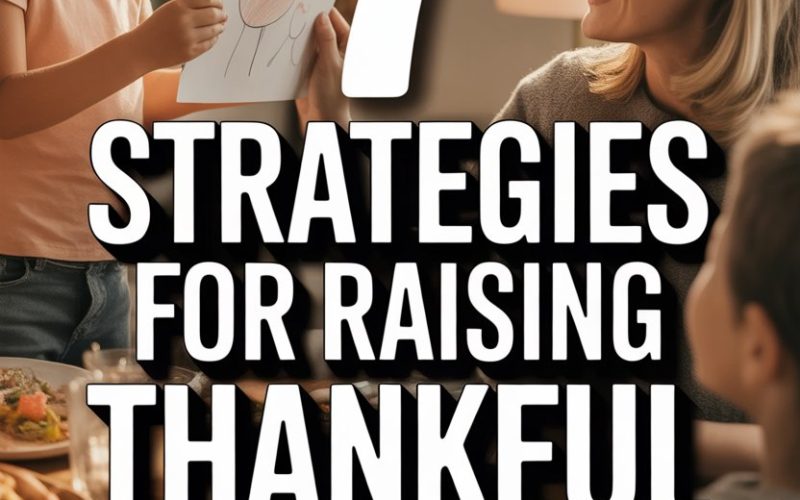 Family sharing gratitude as kids present handmade heart craft in cozy home setting.