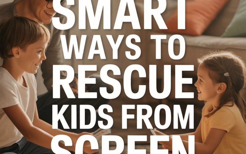 Family enjoying screen-free activity together in cozy living room for healthy digital habits.