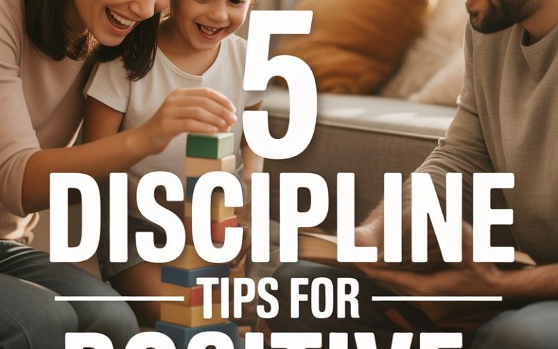 Family bonding with positive discipline tips during joyful Jenga game at home.