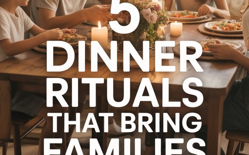 Family enjoying a joyful dinner together, emphasizing rituals that strengthen family bonds and connections.