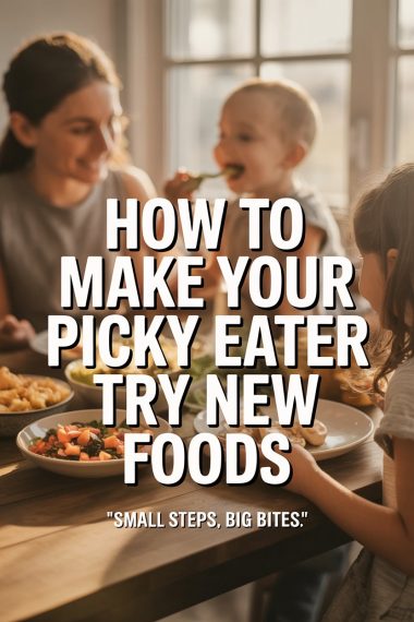 Happy family enjoying a healthy meal together, promoting positive eating habits and overcoming picky eating.