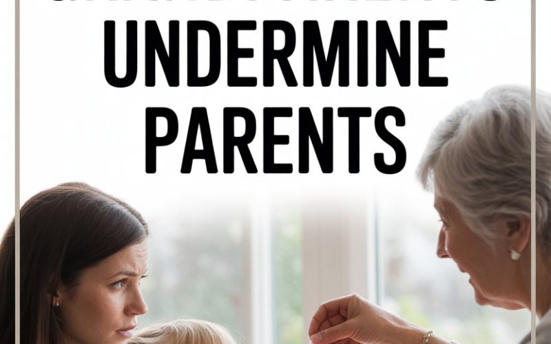 Grandmother offering candies during family moment with mother and curious toddler in bright home.