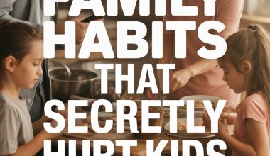 Warm family baking moment highlighting home routines and awareness of hidden emotional impacts on children.