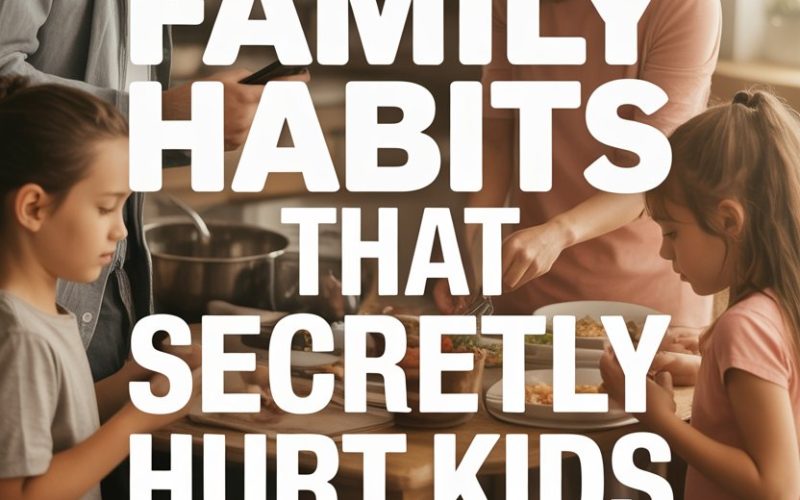 Warm family baking moment highlighting home routines and awareness of hidden emotional impacts on children.