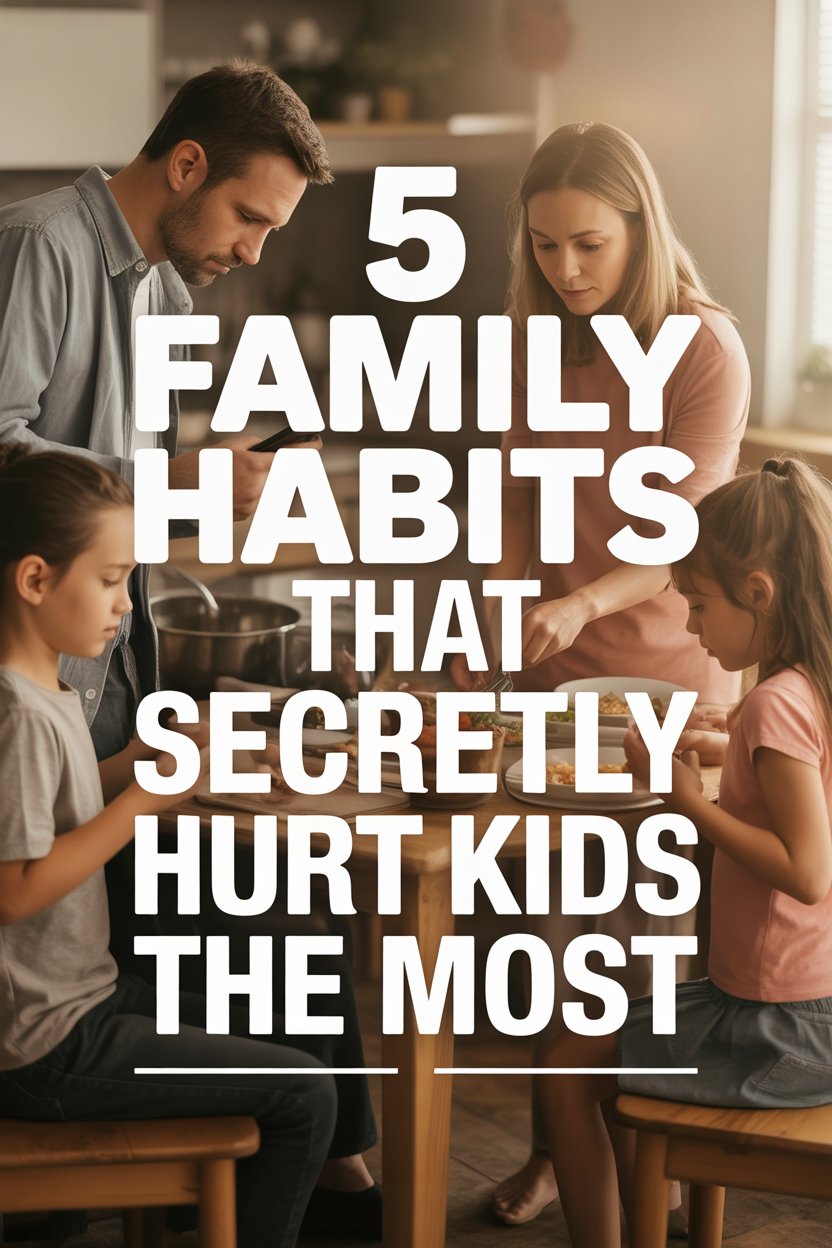 Warm family baking moment highlighting home routines and awareness of hidden emotional impacts on children.