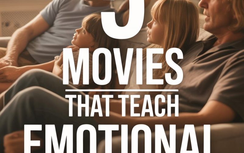 Family watching movies together that promote emotional intelligence and bonding.