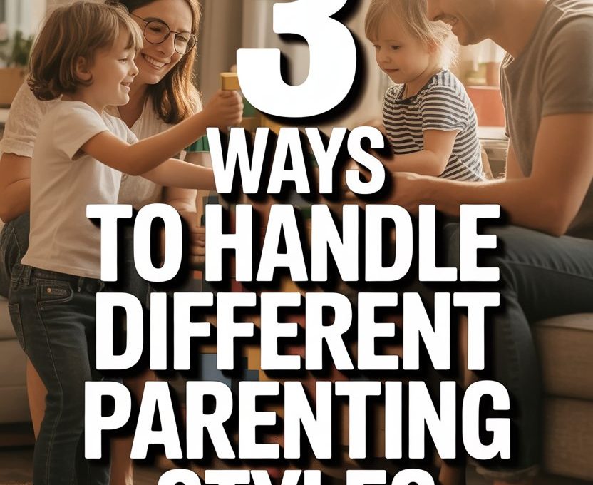 Family playing together, handling different parenting styles with love and cooperation.