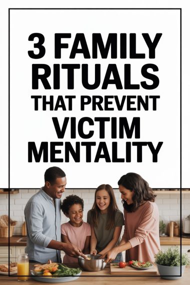 Family cooking together promotes resilience and prevents victim mentality through positive family rituals.