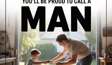 Father and son enjoy garage bonding with bicycle and joyful moment.