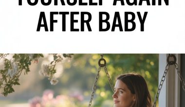 Peaceful woman on porch swing reflects healing and self-discovery after having a baby.