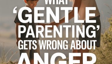 Mother and child practicing gentle parenting and managing anger with kindness outdoors.