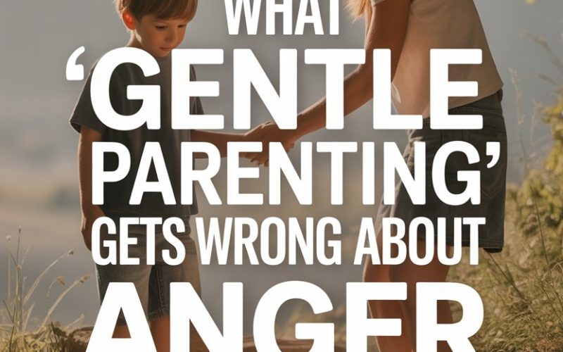 Mother and child practicing gentle parenting and managing anger with kindness outdoors.