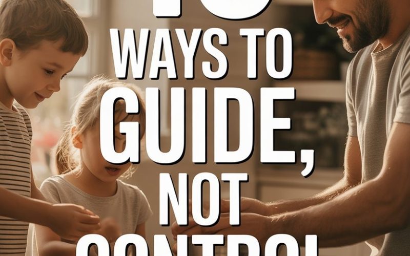Happy family baking together, emphasizing gentle parenting and positive guidance for children.