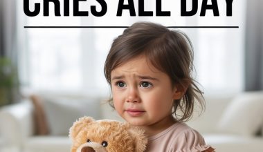 Young girl crying and holding teddy bear, parenting tips for handling childs constant crying.