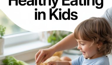 Young girl preparing colorful healthy fruit snacks with parental guidance in a bright, cheerful kitchen.