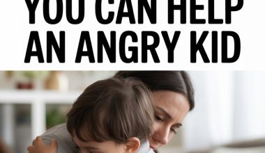 Parent comforting a child to calm an angry or upset kid with love and understanding.