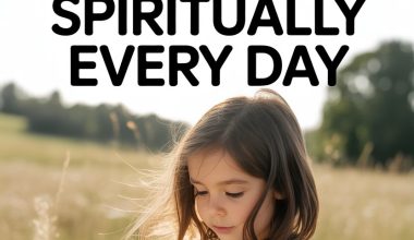 Young girl reading a book outdoors, promoting daily spiritual growth and mindfulness for kids.