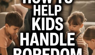 Children playing with blocks and books to help handle boredom and encourage creativity.