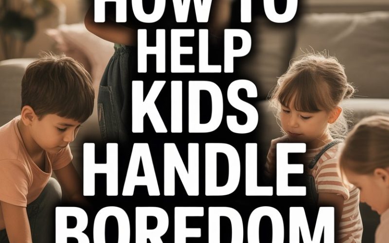 Children playing with blocks and books to help handle boredom and encourage creativity.