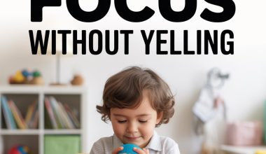 Child focusing with a fidget toy in a cheerful, organized classroom to support attention without yelling.