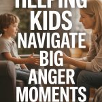 Parent and child engaging in a calm conversation about managing big anger moments.