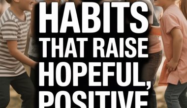 Children playing outdoors, smiling, representing habits that raise hopeful, positive, and resilient kids.