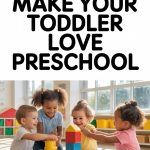 Toddler fun building blocks in a cheerful preschool classroom.