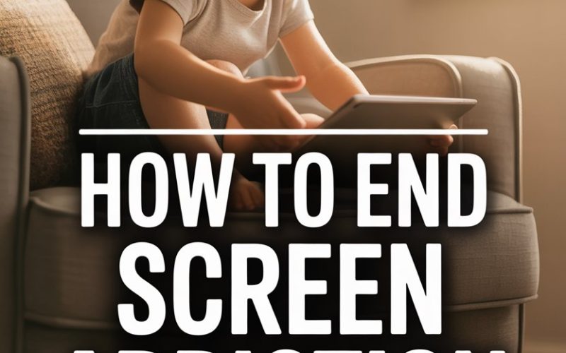 Child enjoying screen time on a tablet amid tips to prevent screen addiction in kids.