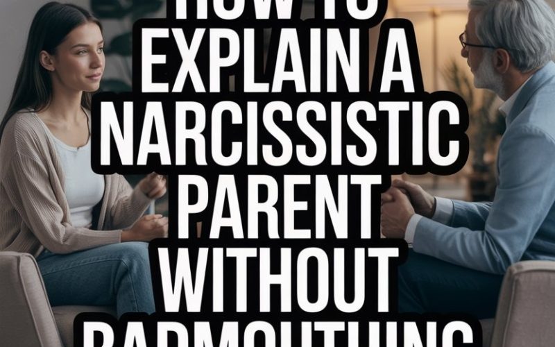 Woman and therapist discuss healthy ways to talk about narcissistic parents.