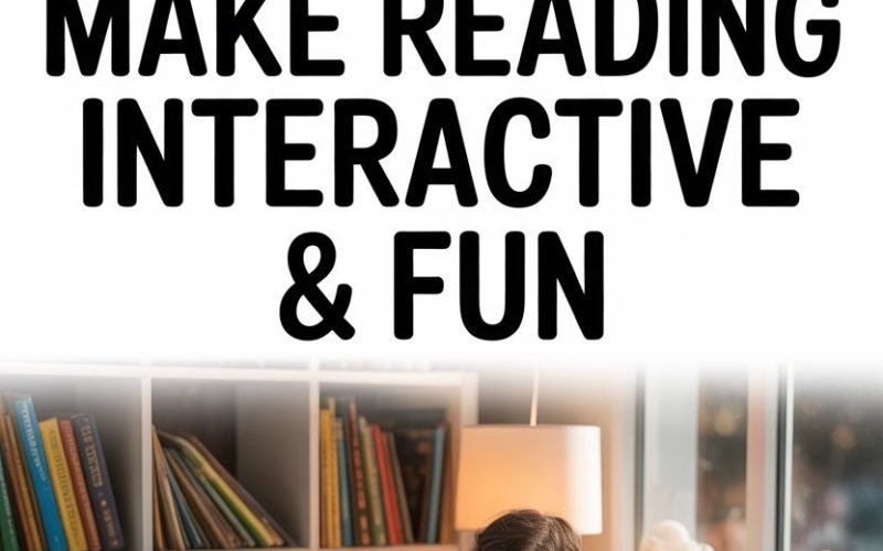 Childrens reading nook with interactive reading ideas, cozy space, and colorful books for kids.