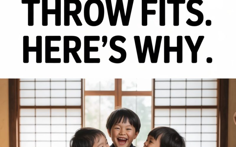 Happy Japanese kids in traditional room break stereotypes with joyful, harmonious behavior.